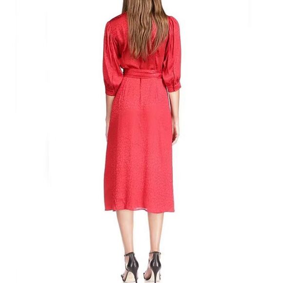 MICHAEL MICHAEL KORS Subtle Cheetah Print 3/4 Sleeve Wrap Dress Size Small - Picture 3 of 11